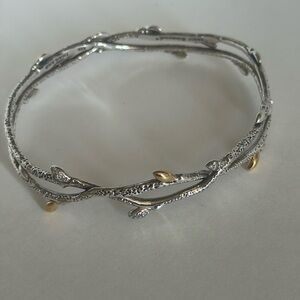 Stephen Dweck Diamonds Fortuna Branch Vine Twig Bangle Bracelet 7.75.